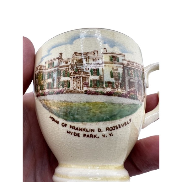 Vintage Crown Devon‎ Jonroth England Franklin D. Roosevelt Gold Rim Teacup - Picture 2 of 8